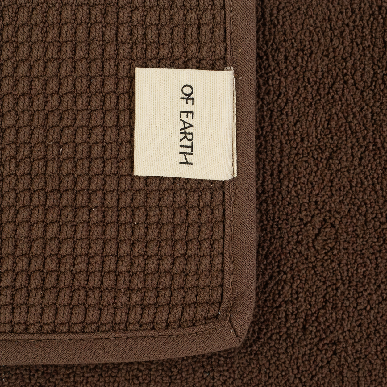 |Aangan non-reversible cotton floor mat in Walnut-Of Earth