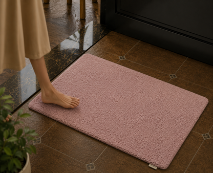 |Aangan reversible cotton floor mat in pink-Of Earth