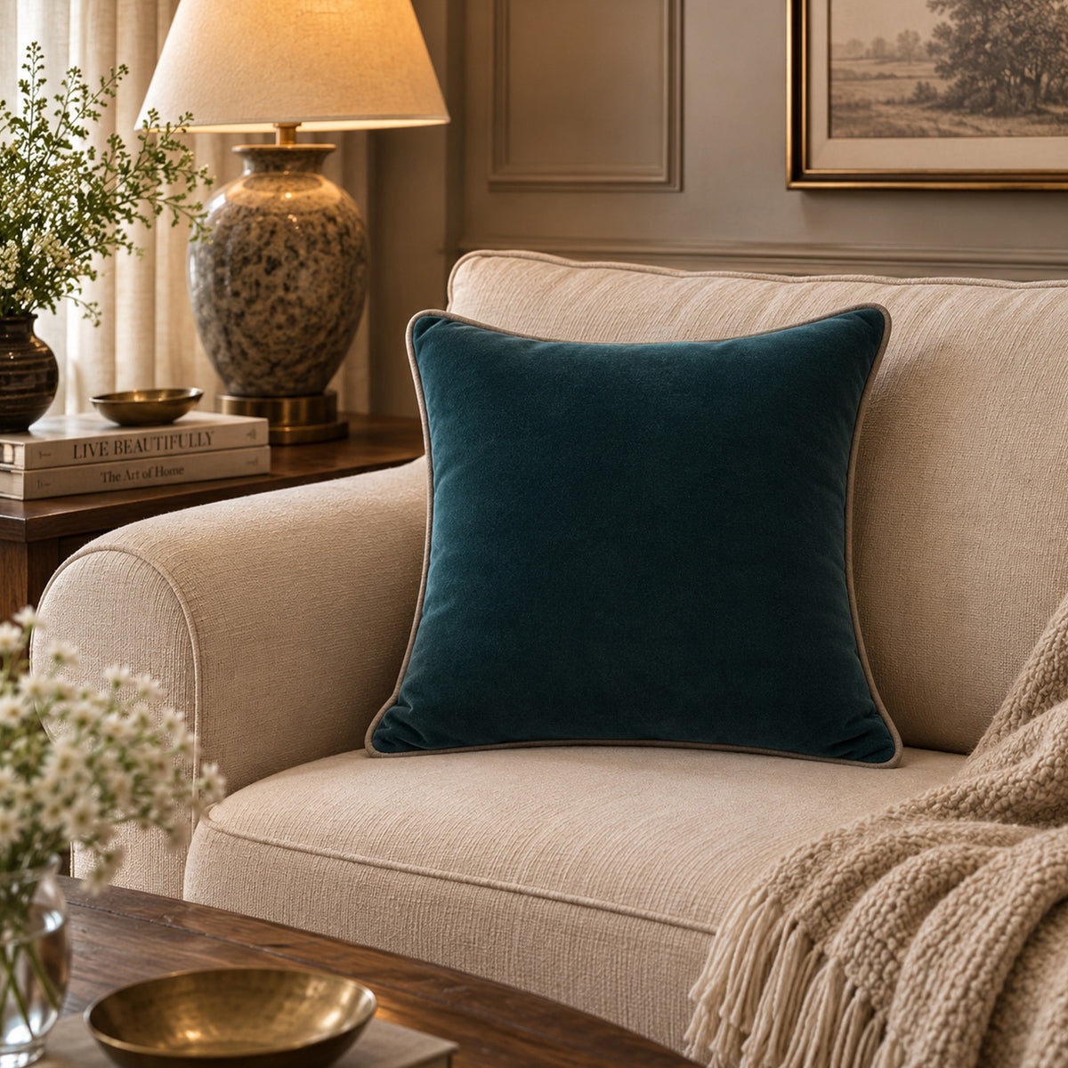 Neelam Cotton Velvet Cushion Cover