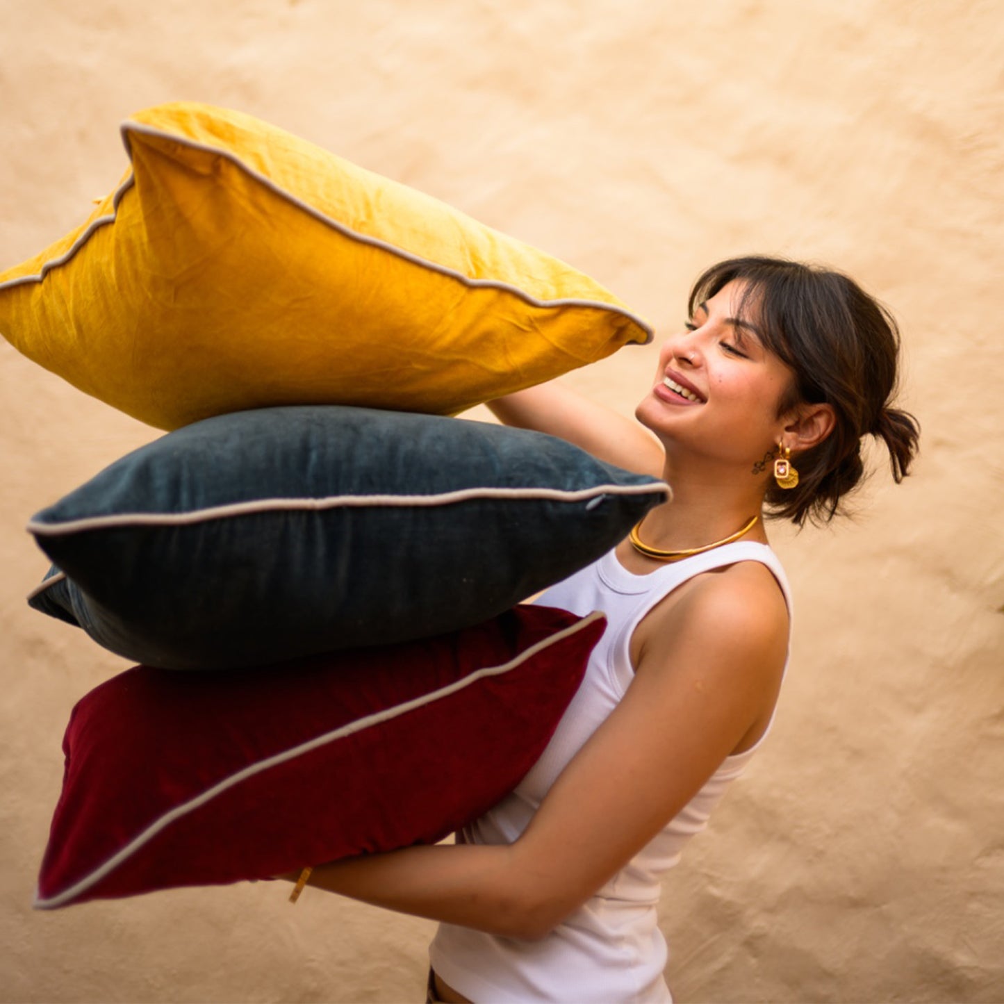 Shraya Cotton Velvet Cushion Cover