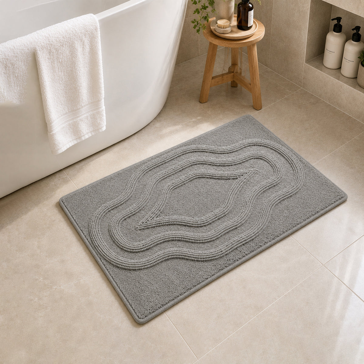 |Chamba Floor Mat in Grey  by Of Earth