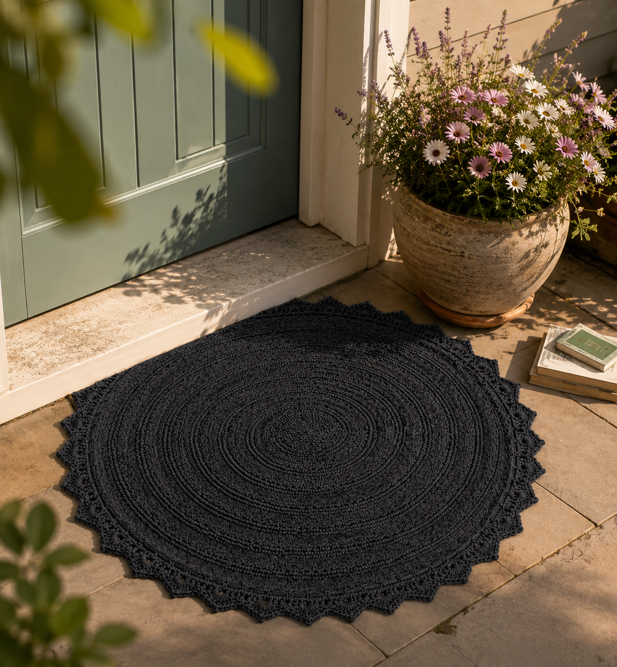 |Chanda Reversible Floor Mat in Charcoal  by Of Earth