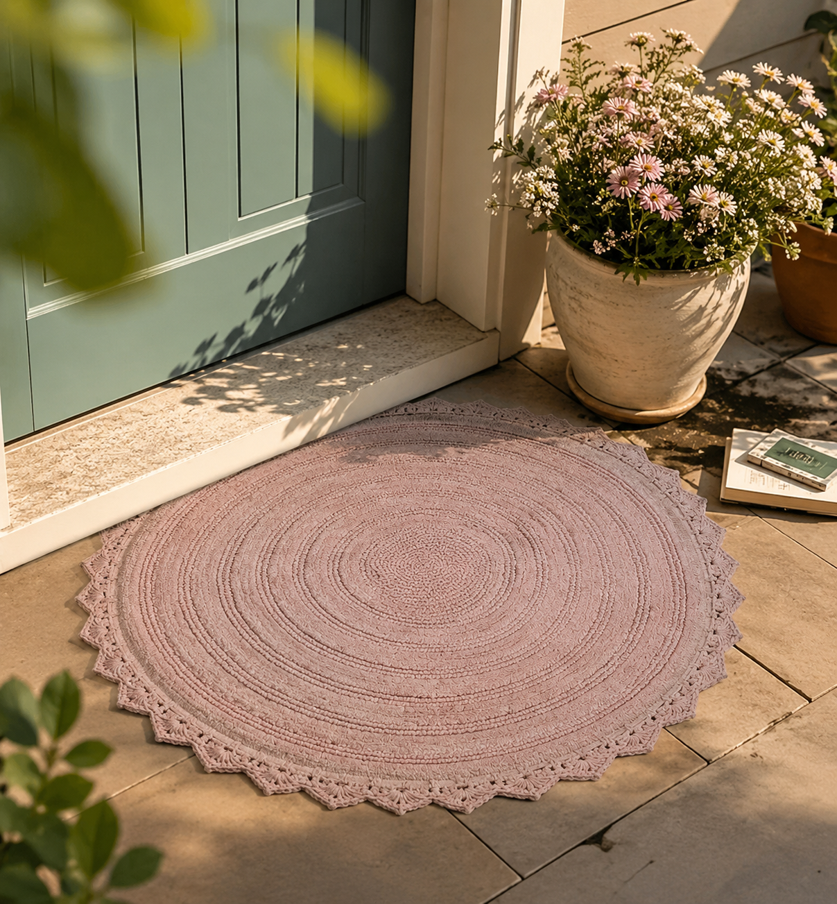 |Chanda Reversible Floor Mat in Pink by Of Earth
