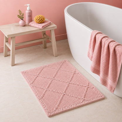 |Dehri cotton floor mat in Pink-Of Earth