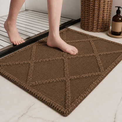 |Dehri cotton floor mat in Tan by Of Earth