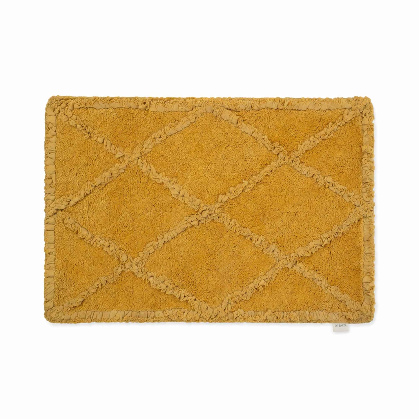 |Dehri cotton floor mat in Mustard -Of Earth
