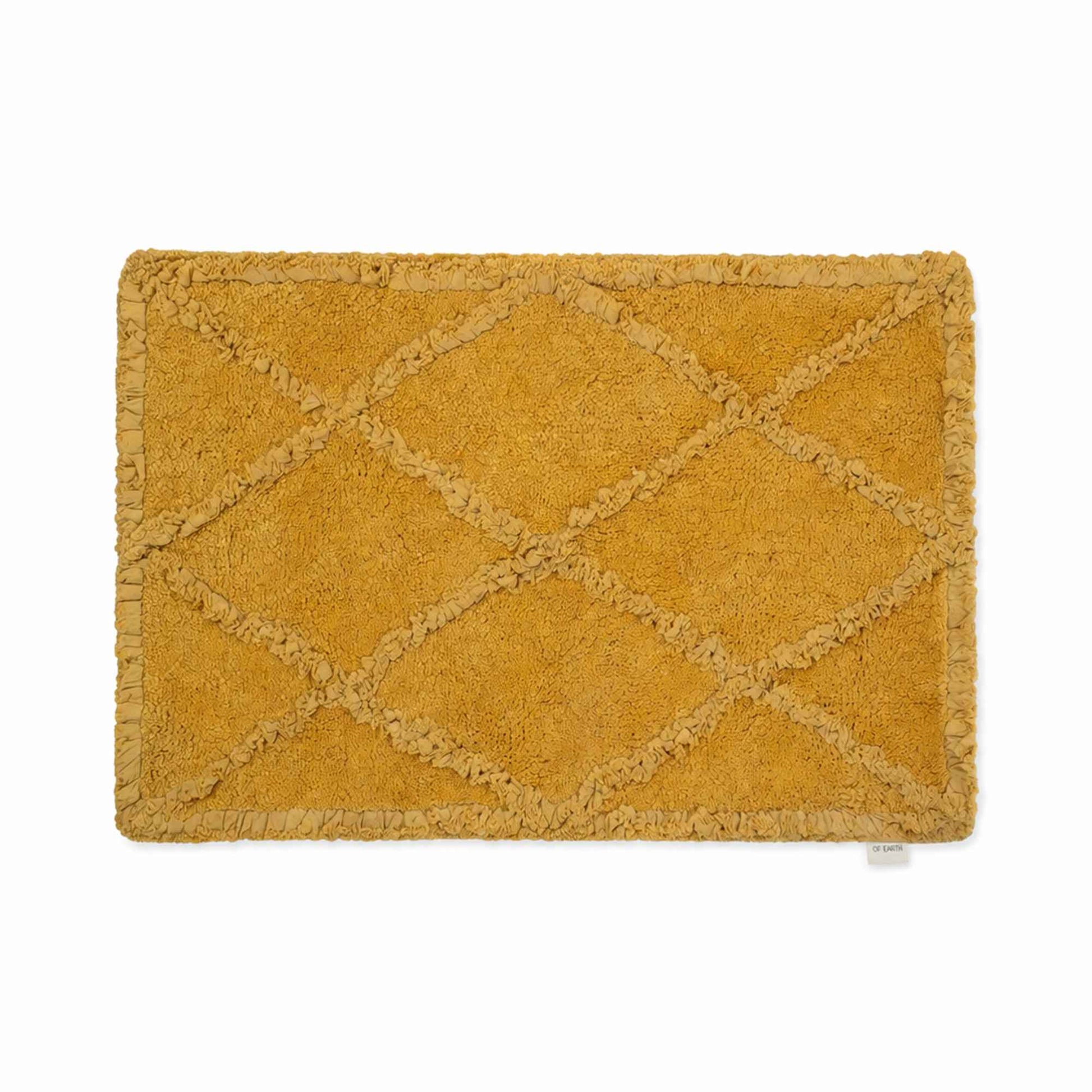 |Dehri cotton floor mat in Mustard -Of Earth