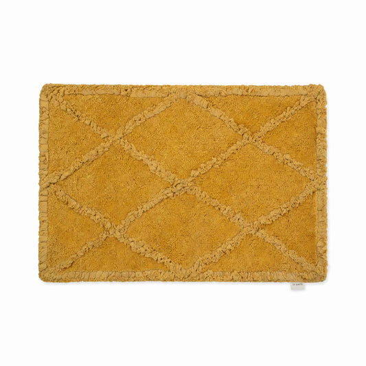|Dehri cotton floor mat in Mustard -Of Earth
