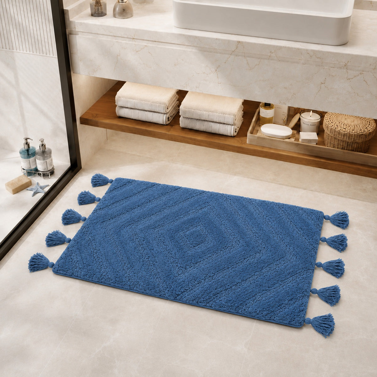 |Sindhu Floor Mat in Blue Color