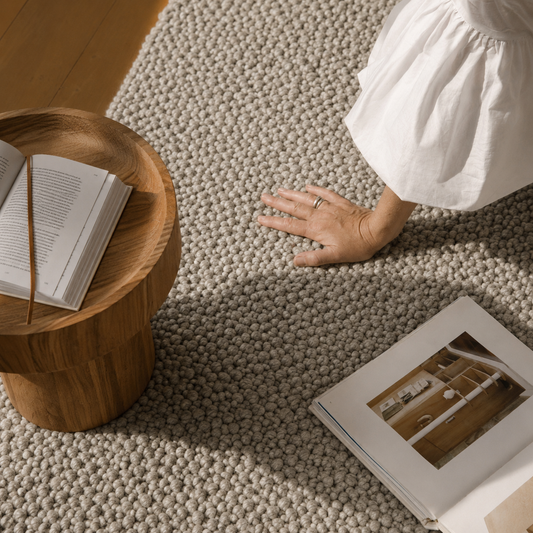 |Vasudha Floor Mat in Ivory by Of Earth