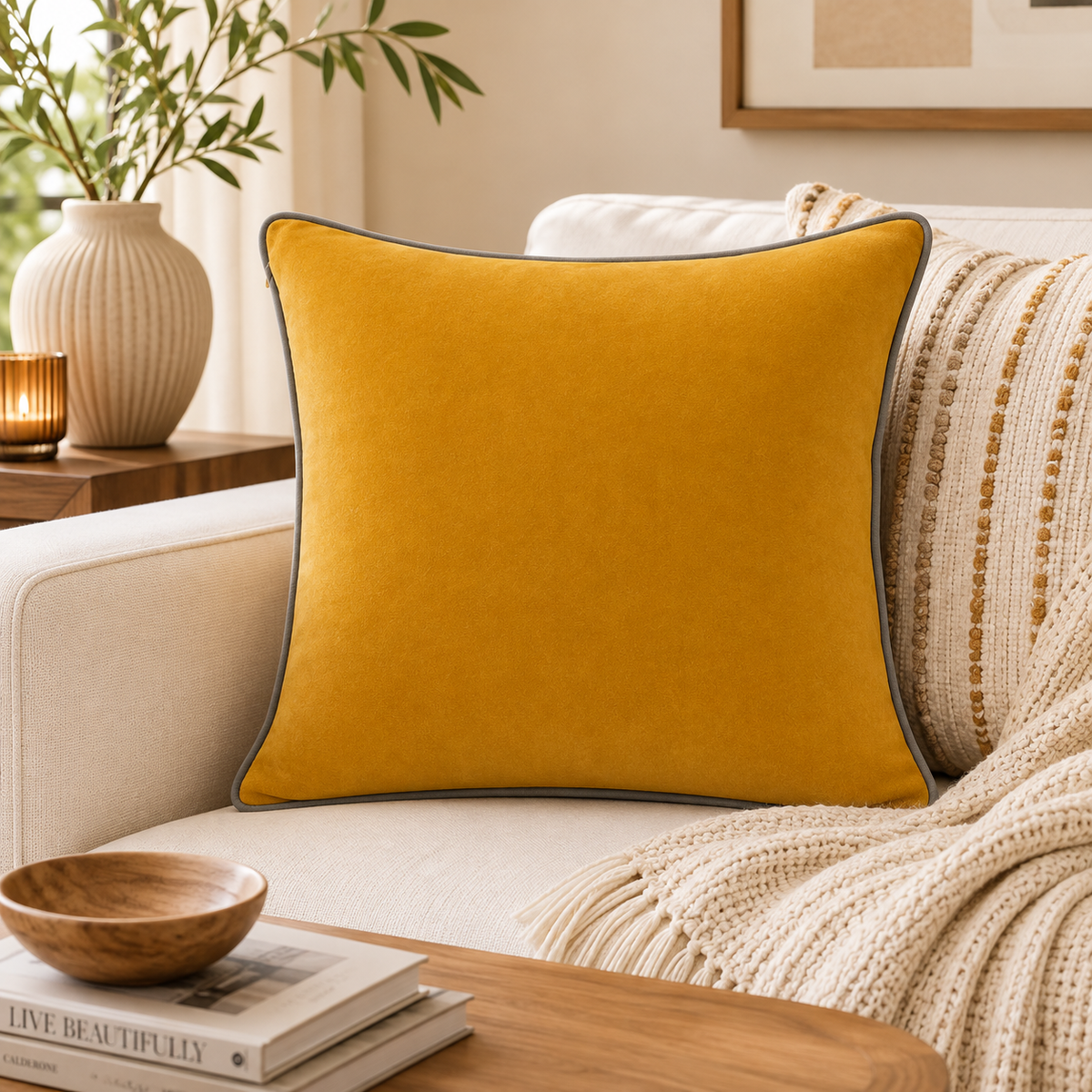Kanak Cotton Velvet Cushion Cover
